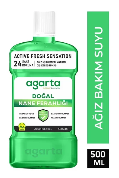 Agarta Ağız Çalkalama Suyu Doğal Nane Ferahlığı Alkolsüz 500 Ml