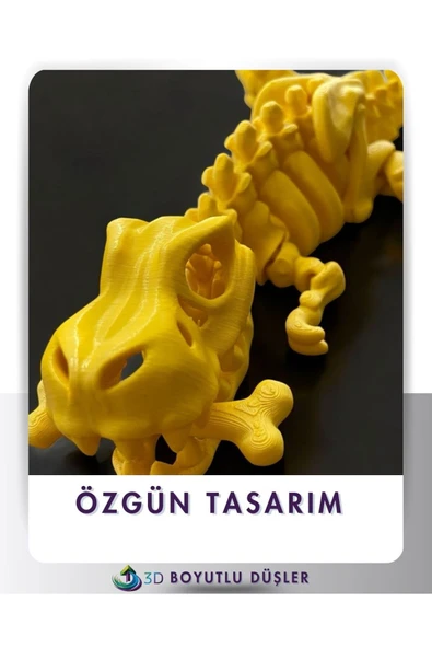 Sevimli Iskelet Trex - Hareketli Organik Oyuncak - 3d Baskı - Dinazor 30cm Boyunda - 5