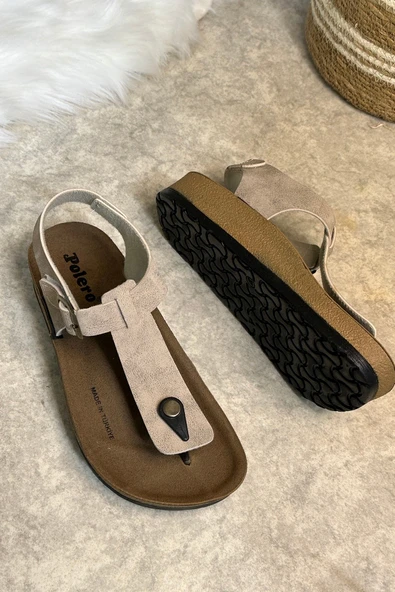 Günlük Kadın Terlik Tek Parmak Arası Rahat Mantar Taban Tokalı Ayarlanabilir Sandalet 148 - 34170 - 11