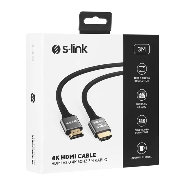 S-link SLX-HD4K03 3 m 4K HDMI Kablo