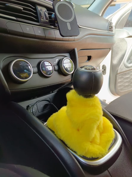 Yumuşak Peluş Vites Körüğü Vites Süsü Sarı