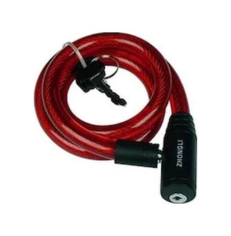 Zhongli Cable Lock 12x800 MM Anahtarlı Bisiklet Kiliti Kırmızı - Siyah