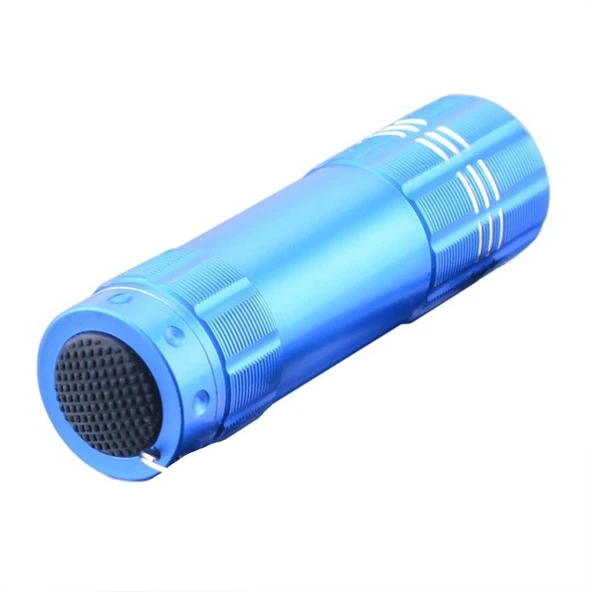 Süper Parlak 9 Ledli Metal Mini El Feneri - 5