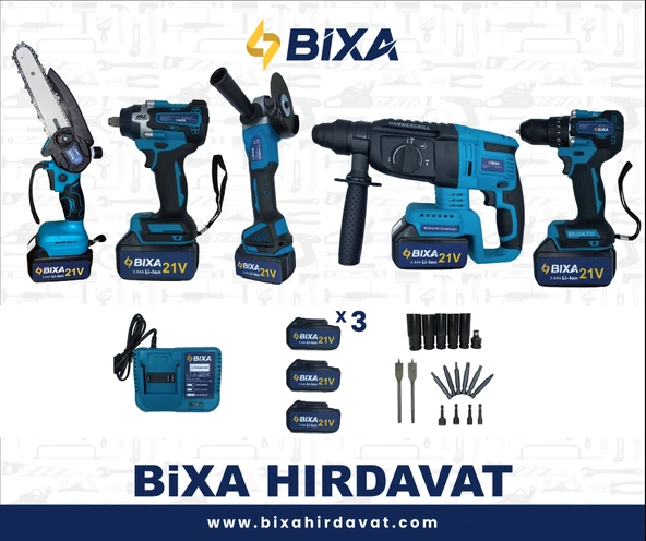 5li Set Kırıcı Delici Hilti Taşlama Somun Sıkma Budama Akülü Vidalama