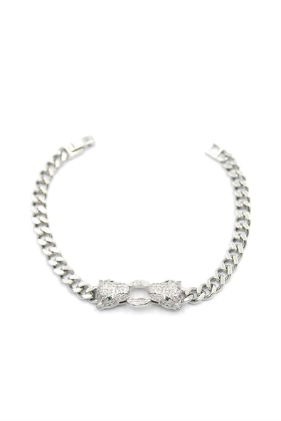 Zirkon Taşlı Leopar Bileklik - Gümüş ürün görseli 1