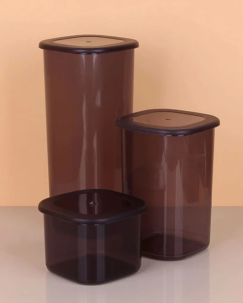 3lü Saklama Kabı - 1750-1200-550ML Koyu Şeffaf - 5
