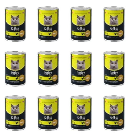 Reflex Plus PATE İçinde Et Parçacıklı Tavuklu Kısırlaştırılmış Yetişkin Kediler İçin Konserve Maması 395 Gr (12 Adet)