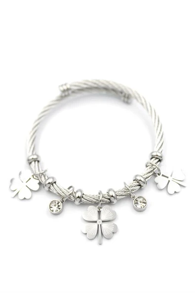Yonca Charm Bilezik - Gümüş - 1