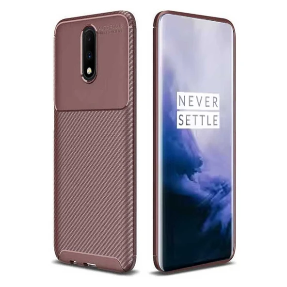 OnePlus 7 Uyumlu Karbon Desenli Negro Silikon Kılıf