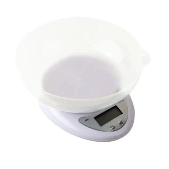 Hazneli Lcd Ekran Hassas Ölçüm Sensörlü 5 Kg Kapasite Dijital Mutfak Terazisi Tartısı - 2