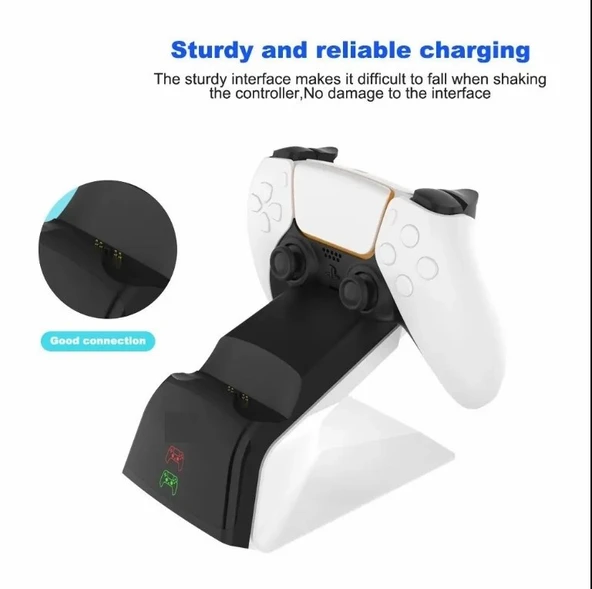 P5102 Ps5/Ps5 Slim/Ps5 PRO UYUMLU ADAPTÖRLÜ Joystick Şarj Stand Dock - 6