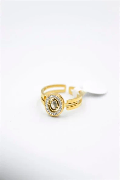 6'lı Yuvarlak Taşlı Yüzük - Altın - 2