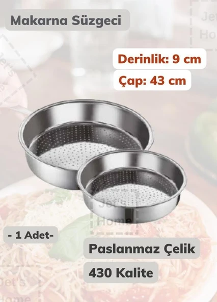Makarna Süzgeci 43 cm Paslanmaz Çelik Süzgeç