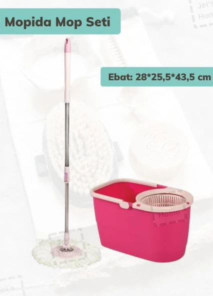 Mopida Mop Seti Temizlik Kovası Döner Başlıklı Paspas Temizlik Seti