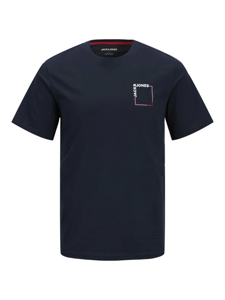 JACK JONES Erkek Yazı Baskılı Bisiklet Yaka Tişört 12269314