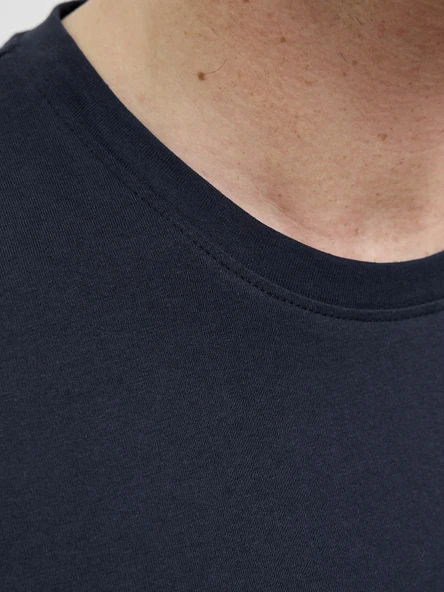 JACK JONES Erkek Yazı Baskılı Bisiklet Yaka Tişört 12269314 - Resim 7