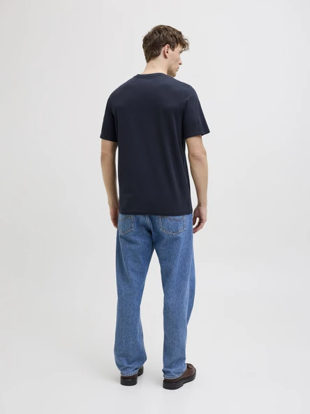 JACK JONES Erkek Yazı Baskılı Bisiklet Yaka Tişört 12269314 - Resim 5