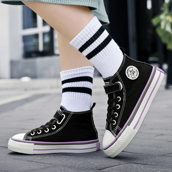 Unisex Çocuk Kanvas Ayakkabı (Siyah)