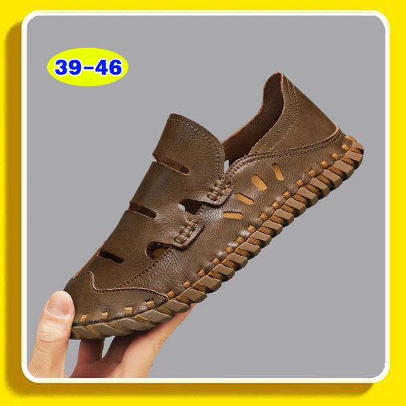 Erkek Yazlık Günlük Sandalet (Kızıl Kahverengi)