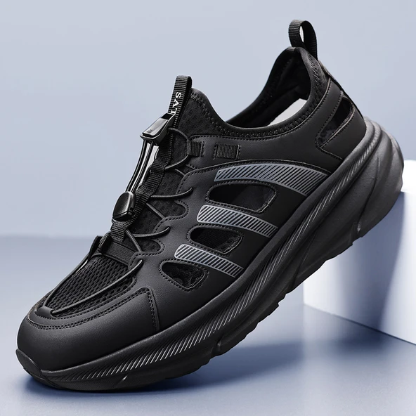 Erkek Yazlık Açık Hava Trendi Spor Sandalet (Siyah)