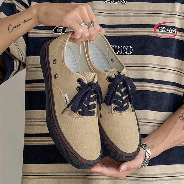 Erkek Kanvas Ayakkabı (Haki Sarı) - Resim 4