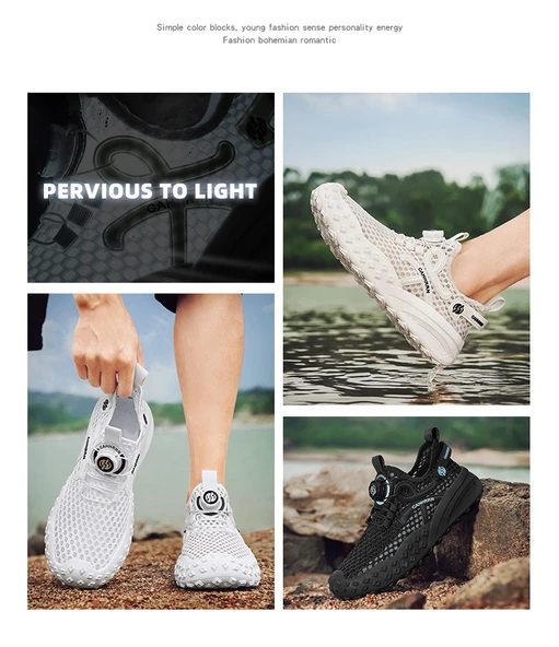 Unisex Hızlı Kuruyan Fileli Spor Ayakkabı (Bej) - Resim 10