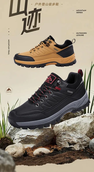 Erkek Dağcılık Ayakkabısı - Bağcıklı - Düşük Kesim (Kahverengi) - Resim 7