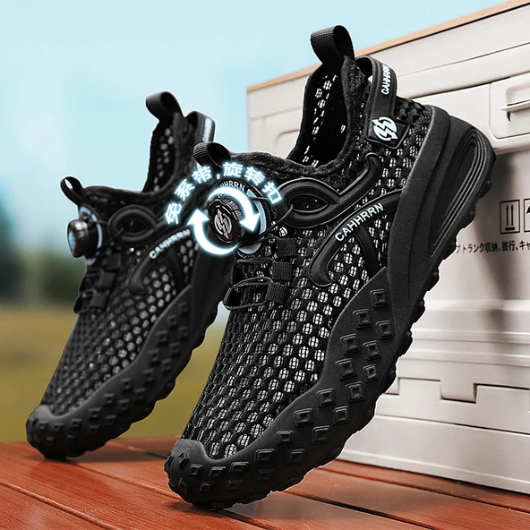 Unisex Hızlı Kuruyan Fileli Spor Ayakkabı (Siyah)