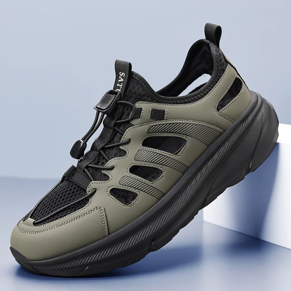 Erkek Yazlık Açık Hava Trendi Spor Sandalet (Haki)