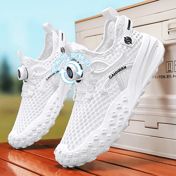 Unisex Hızlı Kuruyan Fileli Spor Ayakkabı (Bej) - Resim 5