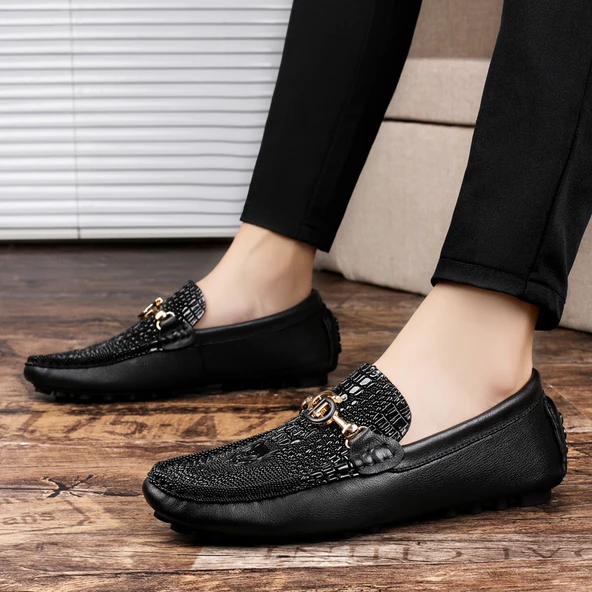 Erkek Deri Loafer Ayakkabı (Siyah)