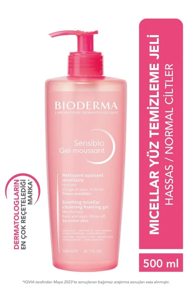 Bioderma Sensibio Foaming Gel Hassas Ve Normal Ciltler Durulanan Micellar Yüz Temizleme Jeli 500 ml