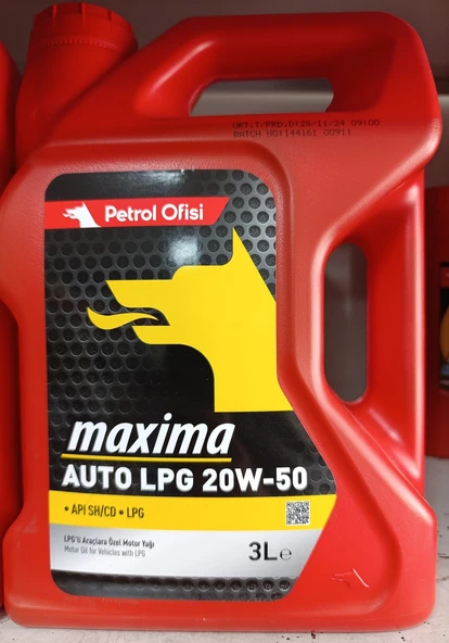 Petrol Ofisi AUTO LPG 20W-50 3 lt Motor Yağı 2025 üretim