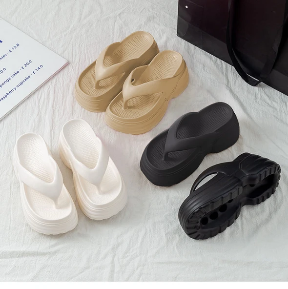 Kadın Yüksek Topuklu Terlik Sandalet (Kahverengi) - Resim 5