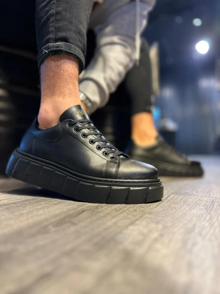 Yüksek Taban Günlük  Ayakkabı 144  Siyah (Siyah Taban) - Resim 2