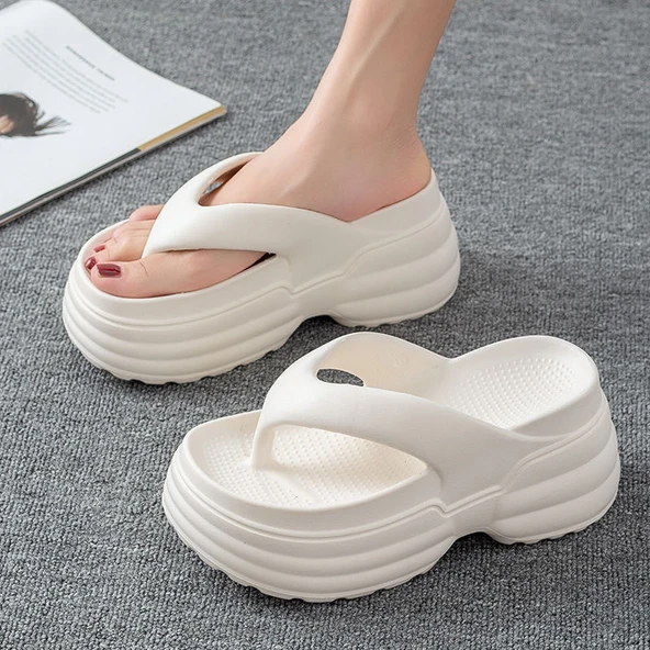 Kadın Yüksek Topuklu Terlik Sandalet (Kahverengi) - Resim 4