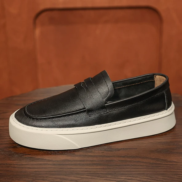 Erkek Deri Loafer Ayakkabı (Siyah)