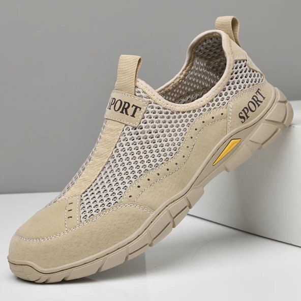 Erkek Yazlık Casual Loafer Ayakkabı (Haki)