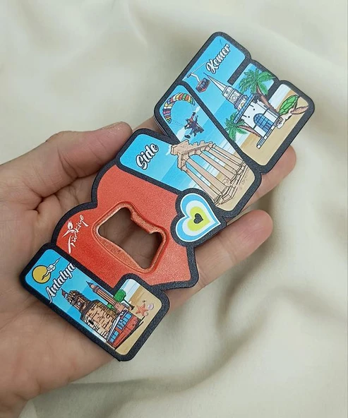 Magnet Açacak Gazoz Şişe Açacağı Mıknatıslı Buzdolabı Süsü Turizm Antalya Görselli - 3