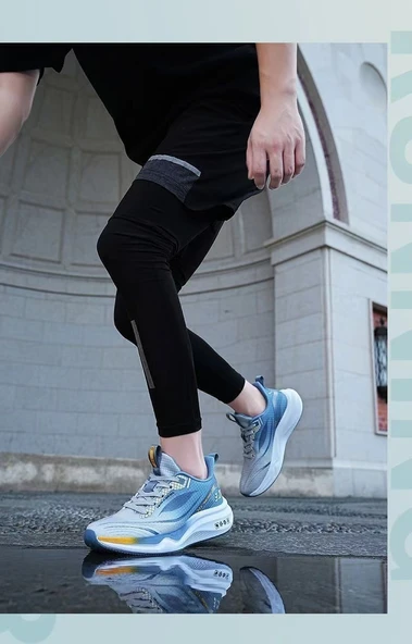 Erkek File Örgü Koşu Ayakkabısı (Siyah - Yeşil) - Resim 11