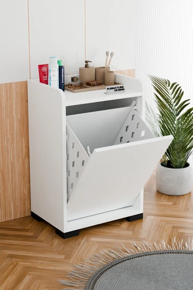 Solena Dekoratif Çamaşır Dolabı Düşer Kapak Çamaşırlık