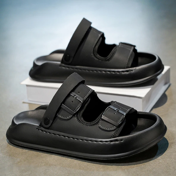 Erkek Platform Sandalet (Siyah) - Resim 8