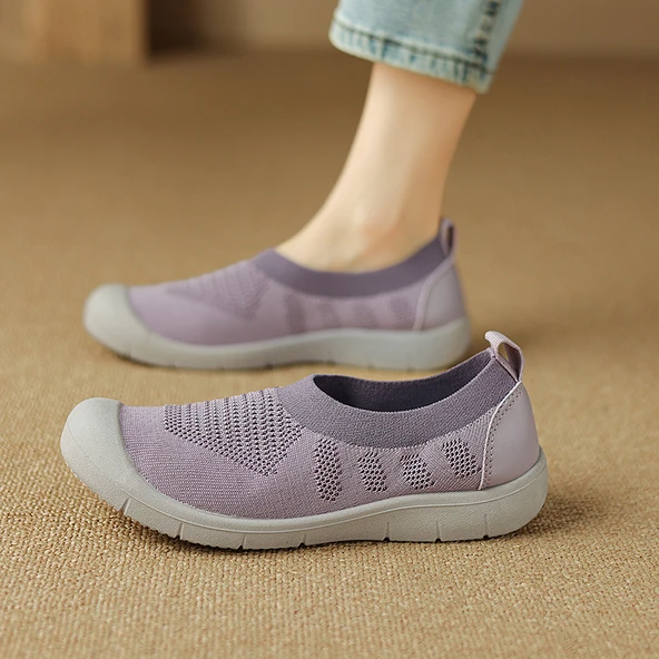 Kadın Örme Slip-On Ayakkabı (Mor)
