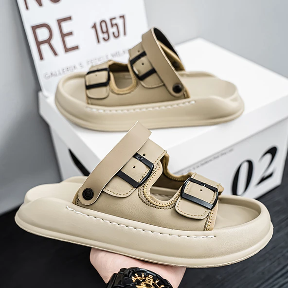 Erkek Platform Sandalet (Siyah) - Resim 2