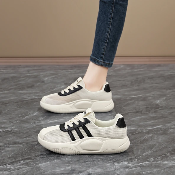 Kadın Yazlık Fileli İş Ayakkabısı (Bej) - Resim 6