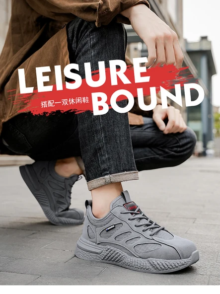 Erkek İş Güvenliği Ayakkabısı - Bağcıklı - Fileli (JY1706) - Resim 10