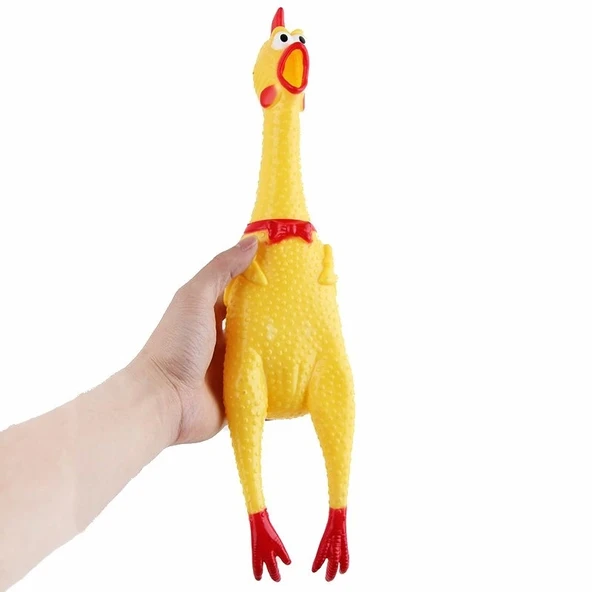 Köpekler İçin Düdüklü Horoz - Ses Çıkaran Tavuk Kedi Köpek Oyuncağı 16 cm - 3
