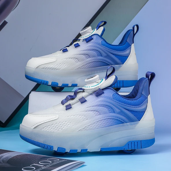 Unisex Tekerlekli Spor Ayakkabı (Beyaz - Mavi)