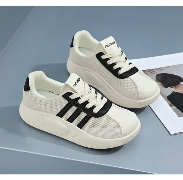 Kadın Yazlık Fileli İş Ayakkabısı (Bej) - Resim 11