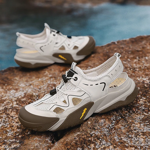 Erkek Yazlık Plaj Sandalet Ayakkabı (Siyah) - Resim 9